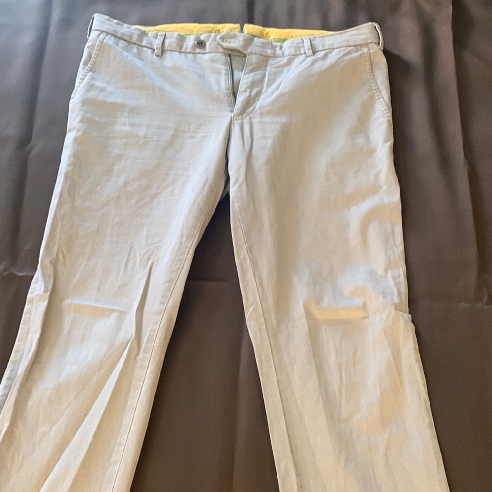 Gray Chinos with Textured Cotton Blend